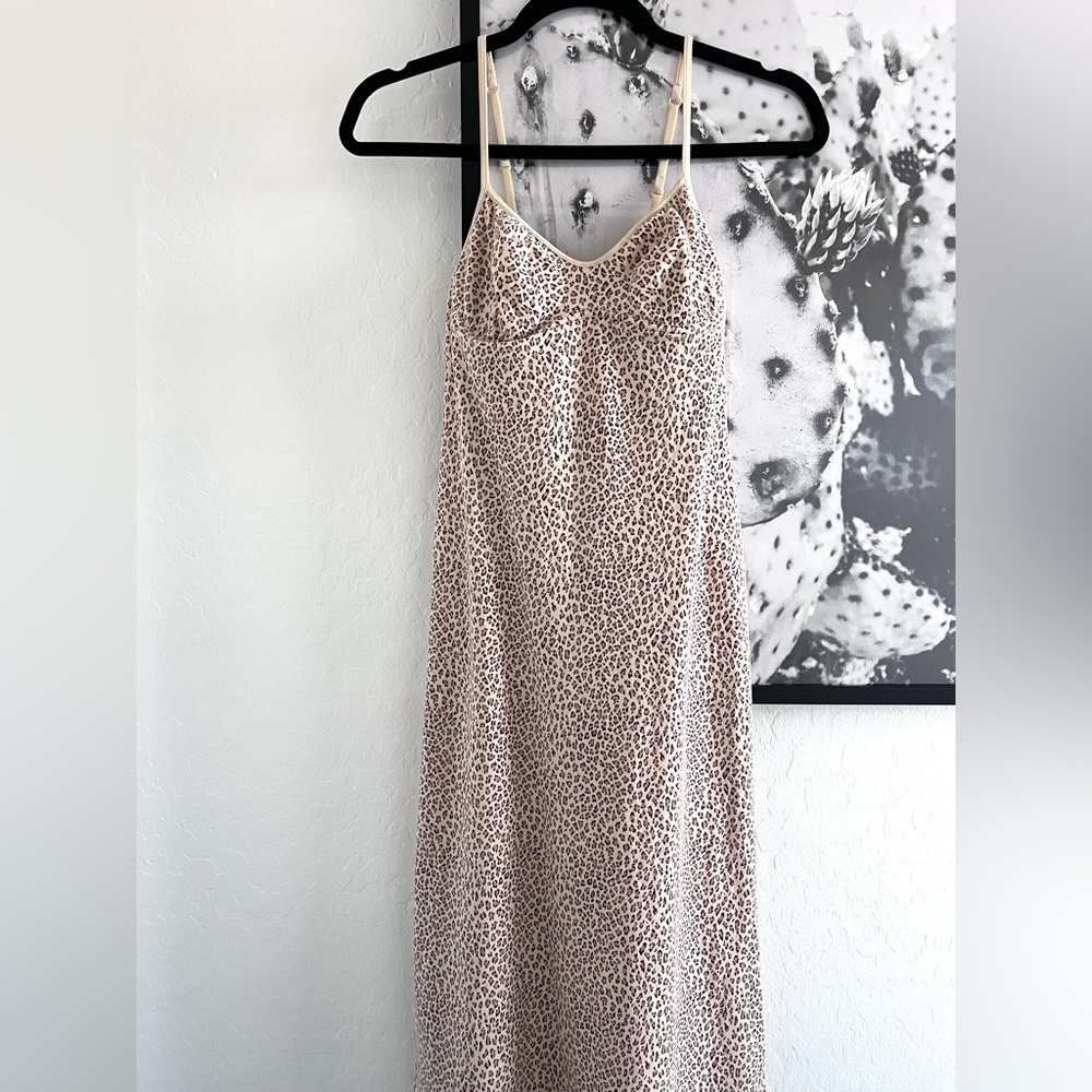 Vintage Victoria’s Secret Cotton Leopard Print Nightgown Maxi Dress size 36B